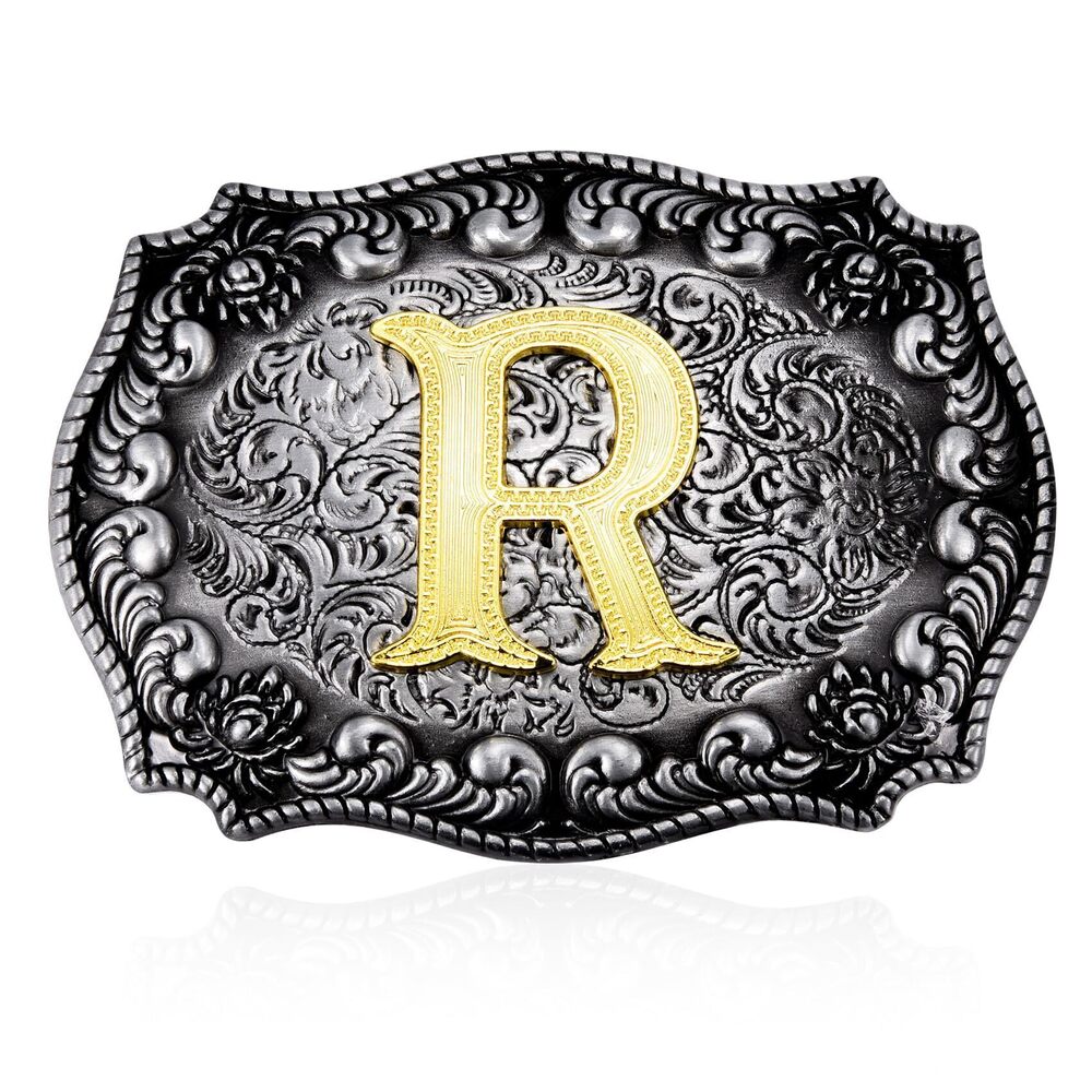 5009 Western Initial Letters Belt Buckle ABCDEFG to Z Cowboy Alphabet